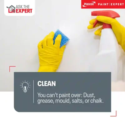 Cleaning a surface for painting