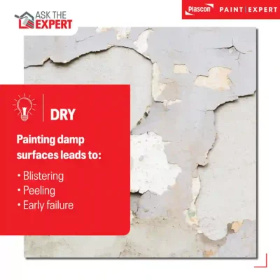 What painting on damp surface leads to 