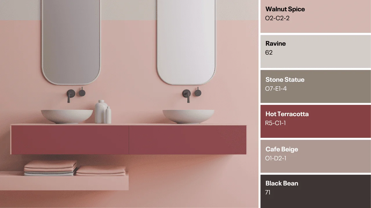 Contemporary Bathroom - Walnut Spice | Ravine | Stone Statue | Hot Terracotta | Cafe Beige | Black Bean