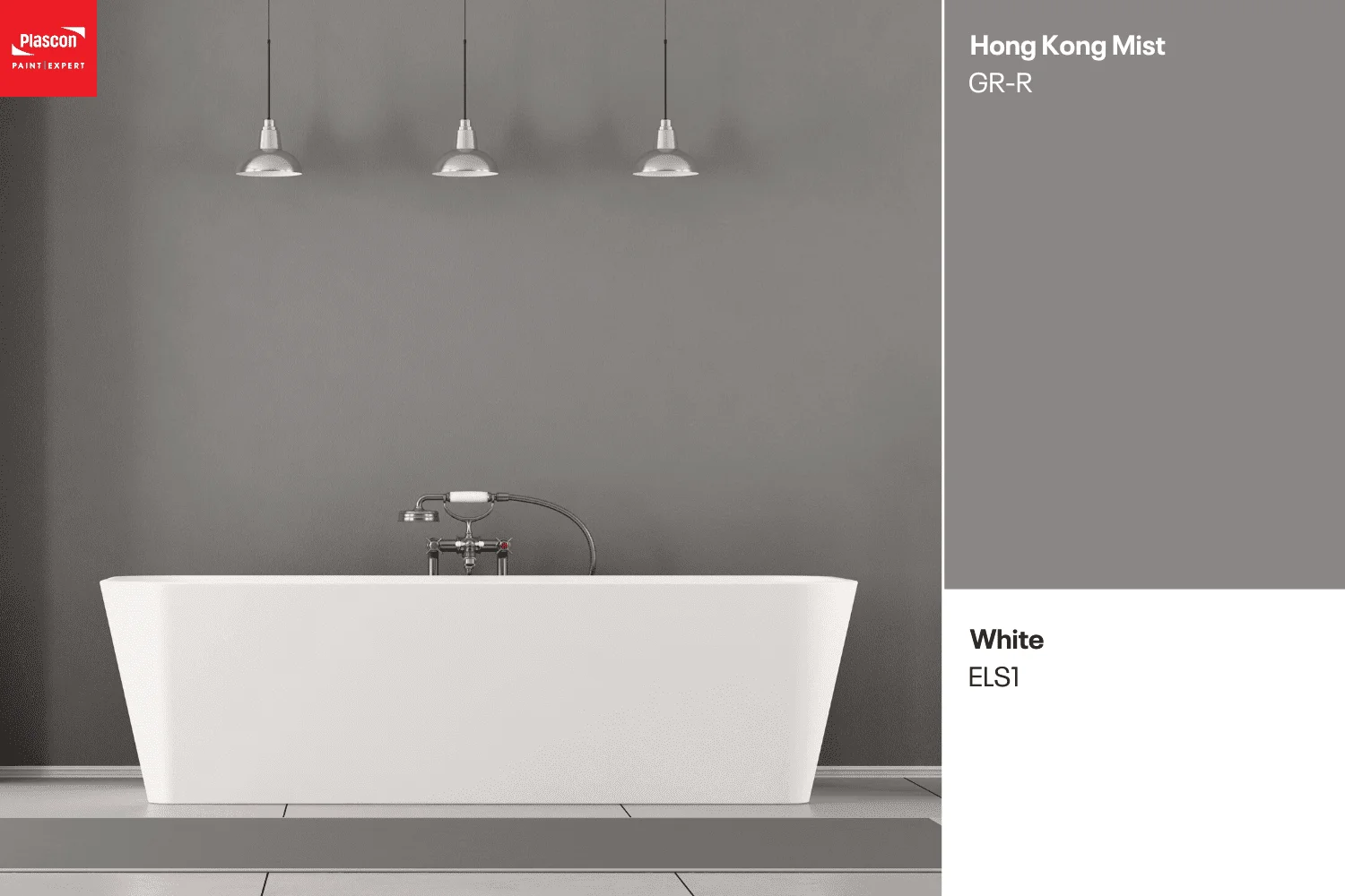 Contemporary Bathroom - Hong Kong Mist | White