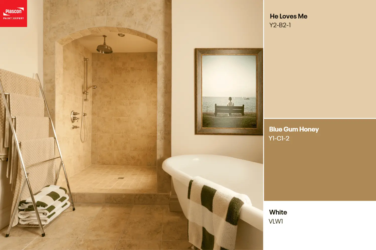 Bohemian Bathroom - He Loves Me | Blue Gum Honey | White