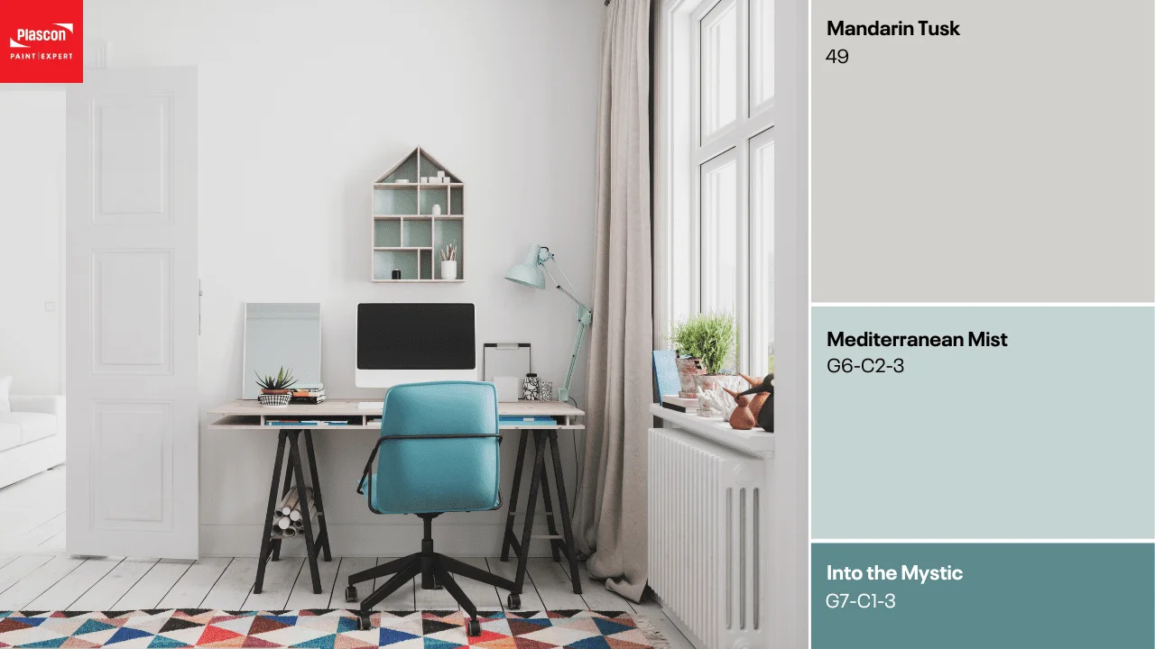 Coastal Home Office - Mandarin Tusk | Mediterranean Mist | Into the Mystic