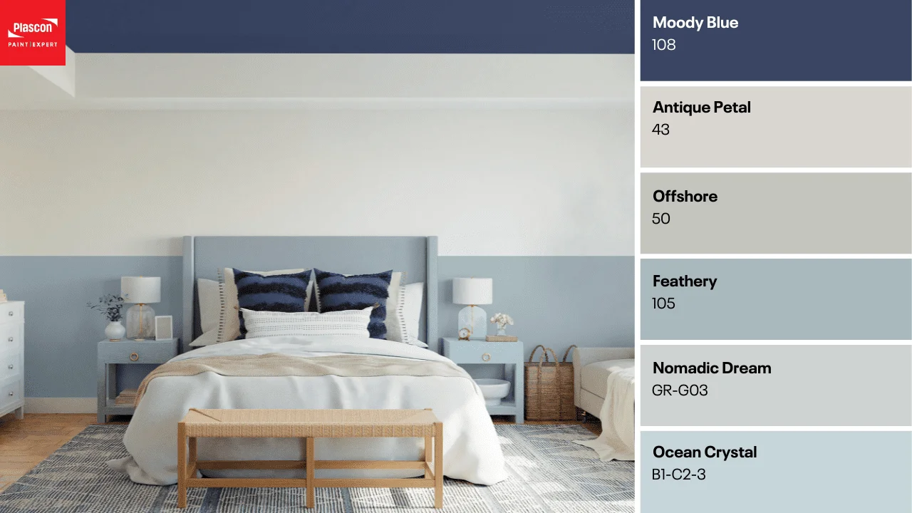 Coastal Bedroom - Moody Blue | Antique Petal | Offshore | Feathery | Normadic Dream | Ocean Crystal